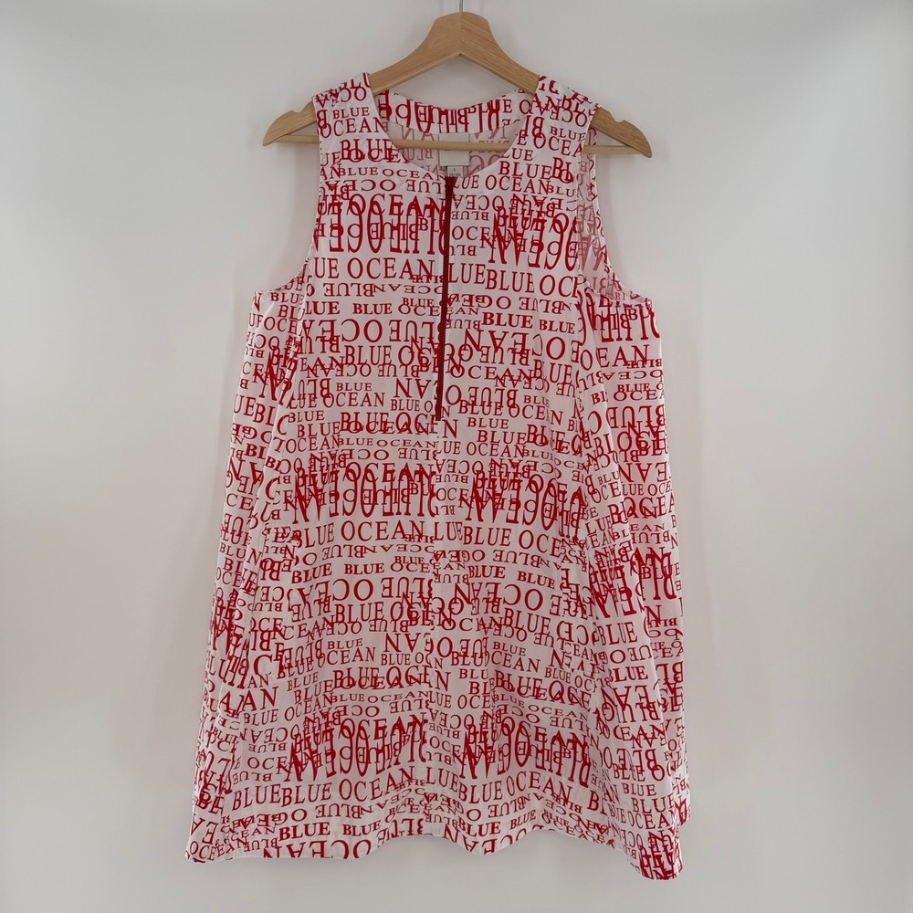 Anthropologie Maeve The Keiko Mini Dress The Front Zip Edition Red Size Large
